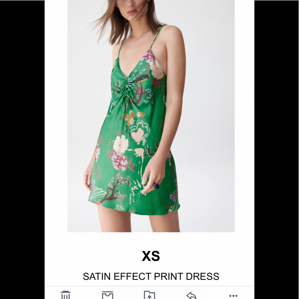 Zara Green Floral Mini Dress
